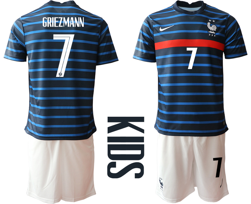 2021 France home Youth #7 soccer jerseys